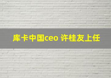 库卡中国ceo 许桂友上任